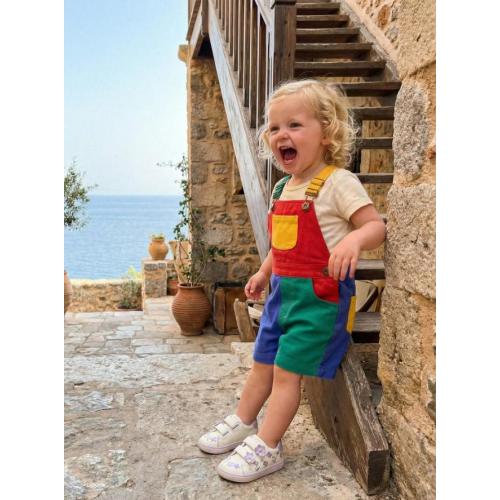 Primary Color Block Toddler Shortalls, Retro 90s Denim Overalls, Summer Kids Playwear Romper, Vintage Baby Gift, Boutique Clothes
