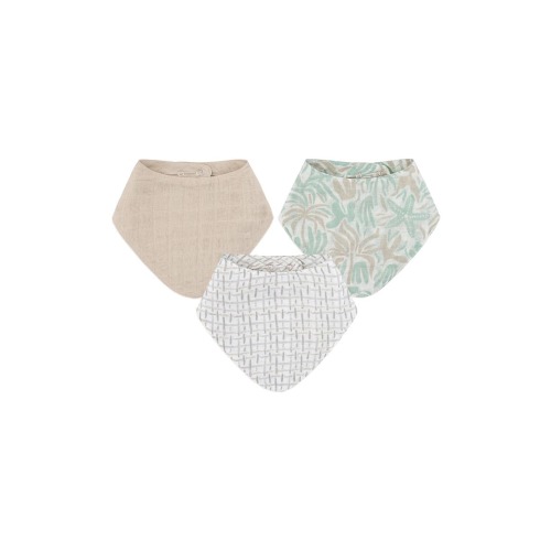 3-Pack Cotton Muslin Bandana Baby Bibs, One Size