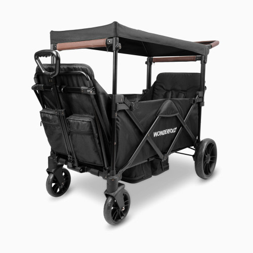 WonderFold Wagon Push & Pull Double Stroller Wagon - Black