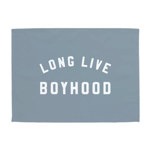 Long Live Boyhood Easy Hang Banner™ for Boy's Rooms, Brother's Rooms & Playrooms - Boy's Room Wall Decor - Denim