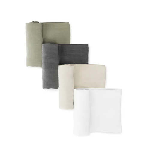 Naturepedic Organic Breathable Swaddle Blankets 4-Color Pack  - Woodland