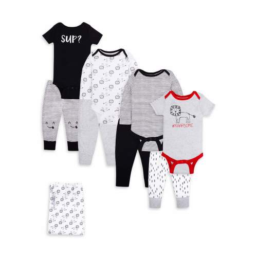 Little Star Organic Baby Boy 8Pc Mix & Match Set, Size Newborn-24 Months