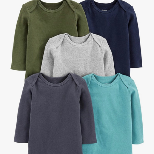 Simple Joys by Carter's Baby Boys Long-Sleeve Bodysuit Pack of 5Bodysuit
