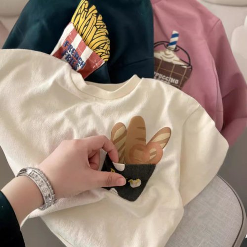 Kid Coffee Bread Chips Pattern T-Shirt