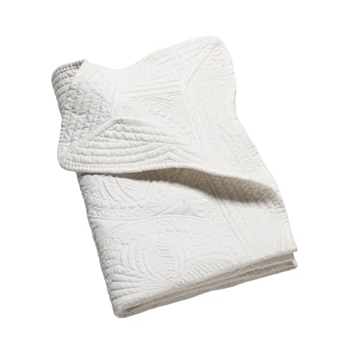 DZWBLS Lightweight Baby Quilt Neutral Durable, Personlized Baby Blankets Monogram Embossed, Four Seasons Cotton Quilted Blanket Toddler Quilt for Boys and Girls 36x46 Inches White