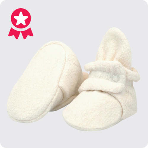 Zutano Cozie Fleece Stay-On Baby Bootie Slipper - Cream