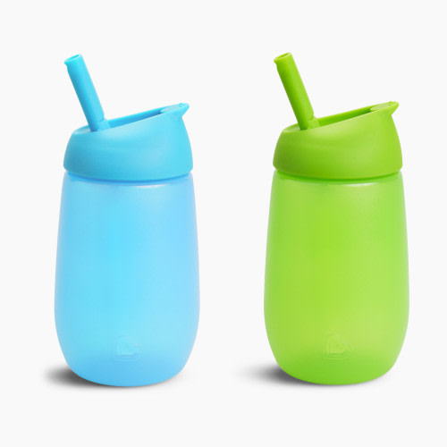 Munchkin Simple Clean Straw Cup (2 Pack) - Blue/Green, 10 Ounce