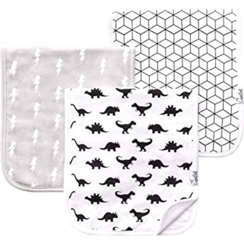 Copper Pearl Premium Baby Burp Cloths - 3-Pack Large Cotton Burp Cloths, Extra Soft Spit Up Rags with 3 Absorbent Layers, Perfect for Baby Boy Gifts (21" x 10" Size, Wild Set)