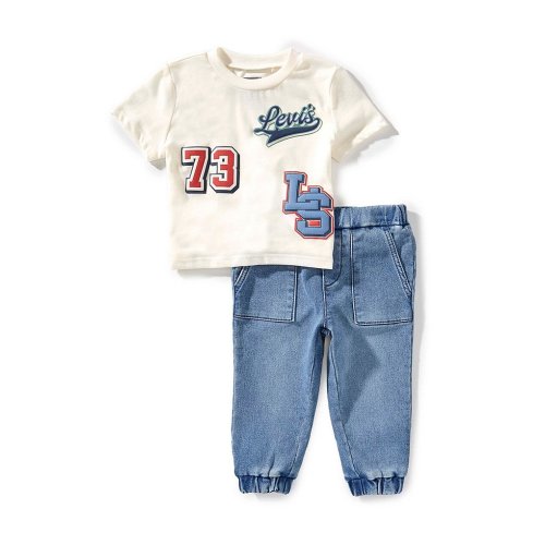 Levi's® Baby Boys Short Sleeves Moto Patch T-Shirt & Jogger Pants Set