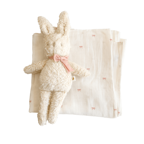 The Blueberry Hill Swaddle Plush Toy Set, Bow