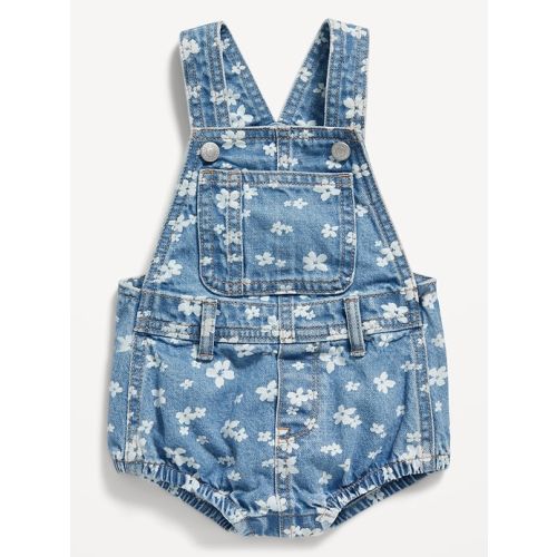 Printed Jean Shortall Romper for Baby