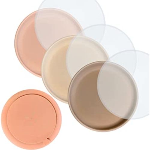 3 Pack Suction Plates for Baby and Toddlers – Extra Strong Silicone Suction Base with Lids, Food Grade Silicone, Raised Edges, Dishwasher and Microwave Safe