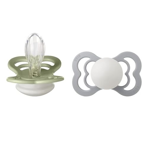 BIBS Pacifiers - Supreme Collection | BPA-Free Baby Pacifier | Made in Denmark | Set of 2 Vanilla/Dark Oak Color Premium Soothers | Size 0-6 Months
