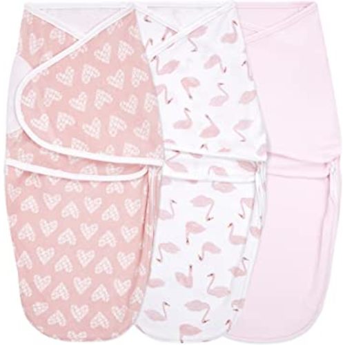 aden + anais Essentials Easy Wrap Swaddle, Cotton Knit Baby Wrap, Newborn Wearable Swaddle Sleep Sack, 3 Pack, Briar Rose, 0-3 Months