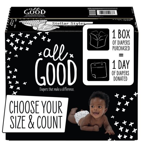 All Good Absorbent and Hypoallergenic Diapers, Size 1, 104 Ct