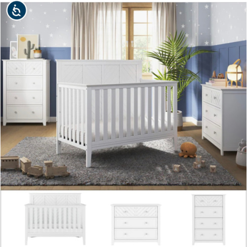 Atwood 3 Piece Nursery Set | Nursery Furniture Sets | Child Craft -Matte White