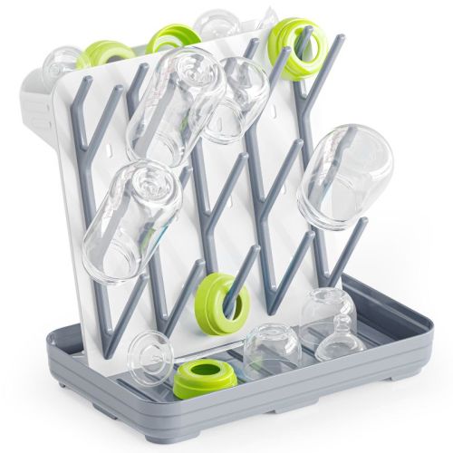 Baby Bottle Drying Rack with 20 Hooks – Space-Saving Vertical Bottle Holder Organizer for Countertop