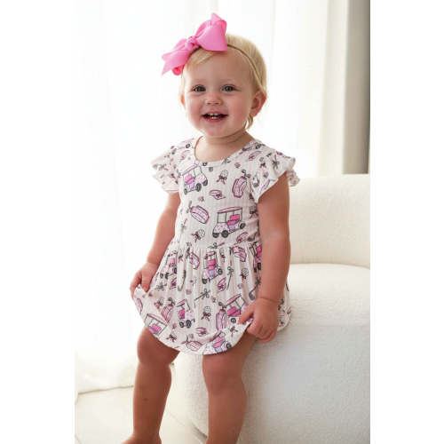 Sleeveless Twirl Bodysuit in Caddie Crew Pink | Caden Lane
