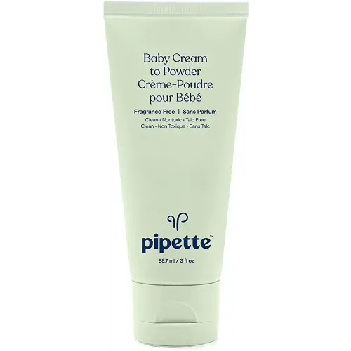 Pipette Baby Cream to Powder - Talc-Free Baby Powder, Keep Baby's Skin Happy, Squalane Helps Restore The Natural Balance of Baby’s Skin, Fragrance Free, 3 oz