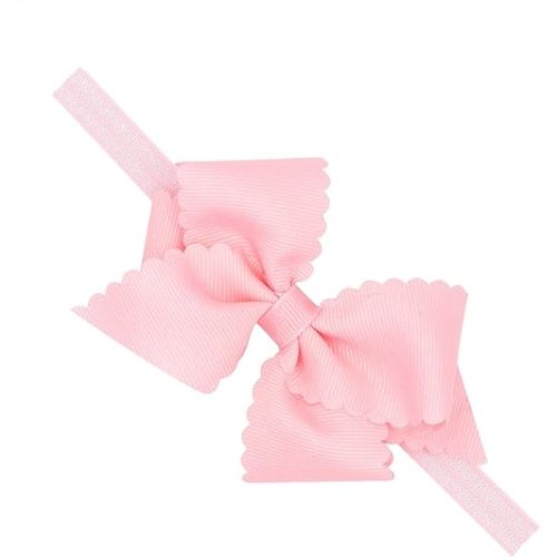 Wee Ones Baby Girl's Extra Small Grosgrain Bow On Matching Elastic Band, 0-6 Months, Light Pink