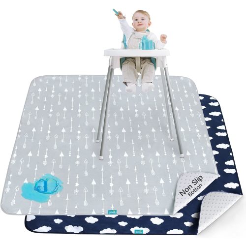 Splat Mat - 2 Pack, Waterproof, For Under High Chair & Arts & Crafts & Eating Mess, Anti-Slip & Reusable & Portable