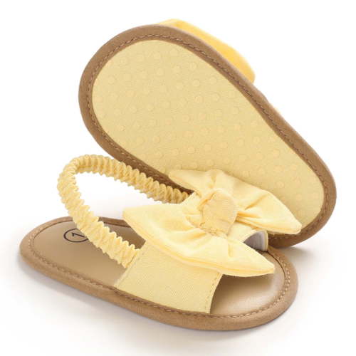 Lovskoo Girls Baby First Walking Shoes 0-1 Years Infant Slingback Sandals Bow Knot Cute Summer Flat Princess Shoes Yellow