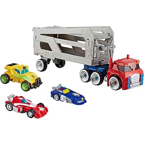 Transformers Playskool Heroes Rescue Bots Academy Road Rescue Team Trailer 4-Pack Converting Toy