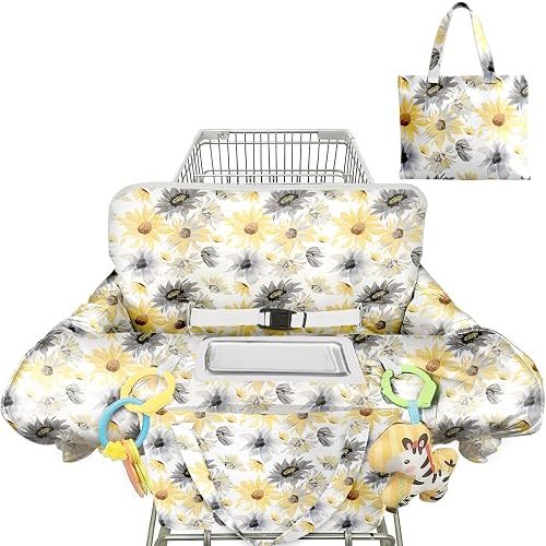 Shopping Cart Cover for Baby 2-in-1 High Chair Cover with Safety Harness
