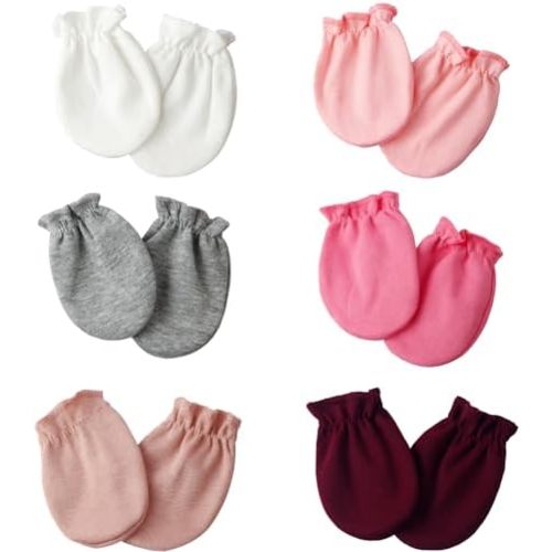 Baby Mittens 0-6 Months No Scratch 100% Cotton Gloves for Newborn Boys Girls