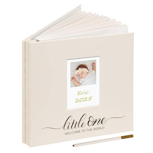 Self‑Adhesive Baby Photo Album with Linen Cover & Window– Vienrose Album