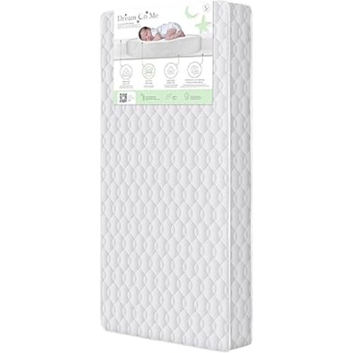 Dream On me 5" Cozy Cloud 2-in-1 Crib and Toddler Mattress, Dual-Sided - Infants & Toddlers, Breathable & Waterproof, 75% Recycled Fiber, GREENGUARD Gold & Baby Safety Alliance Certified – Taffeta