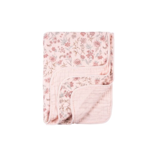 8Ply Muslin Blanket Pink Floral