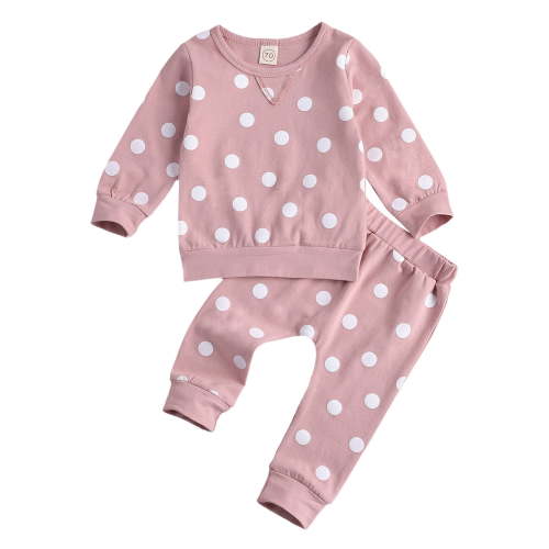 Izhansean Newborn Baby Girl Clothes Set, Long Sleeve Sweatshirts Tops Pants Outfits, Perfect Gift, Pink, 12-18 Months