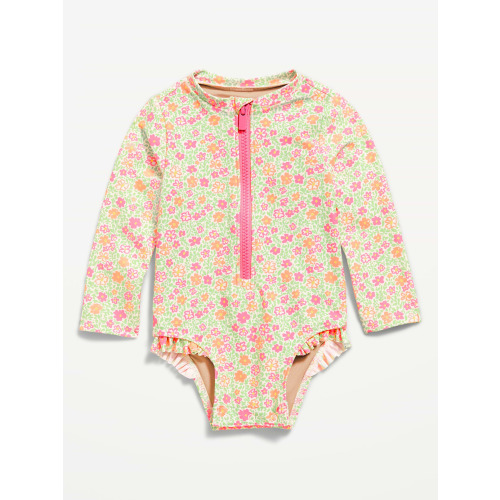 Long-Sleeve Rashguard Swim One-Piece for Baby