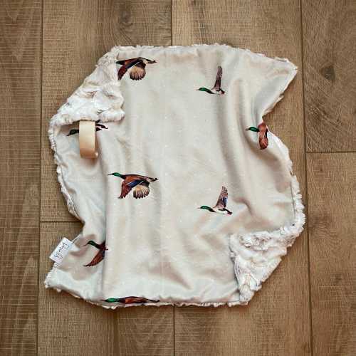 Flying Vintage Mallard Duck Lovey; Duck Lovey; Animal Lovey; Neutral Baby Blanket; Baby Shower Gift; Lovie; Vintage Duck Hunting Nursery