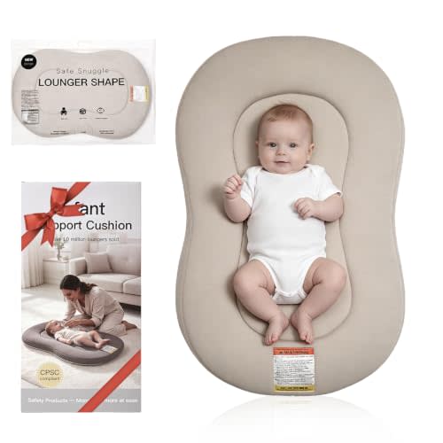Baby Lounger Curve for Newborn 0-12 Months, Infant Snuggle Lounger Support | Baby Lounger Curve & Snuggle Lounger for Newborn 0-12 Months, Machine Washable Cover, Travel Bag, Baby Gift