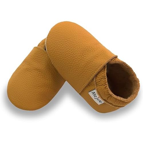 Mejale Baby Shoes Soft Soled Leather Moccasins Anti-Skid Infant Toddler Prewalker