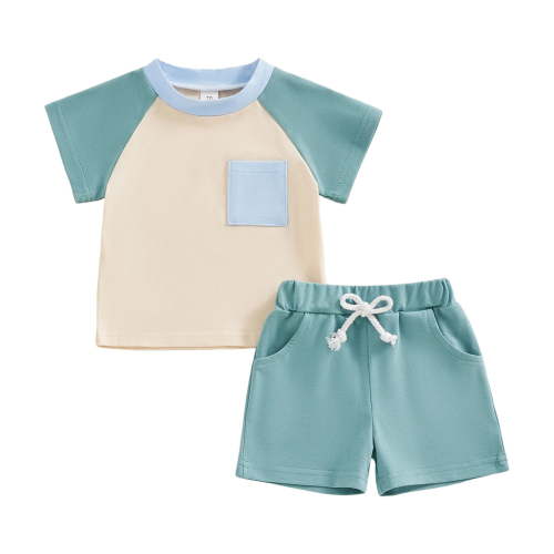 NIEWTR Boy Clothes Baby Boy Outfits 12-18 Months Baby Boy Clothes Short Sleeve T-Shirt Tee Tops Joggers Casual Elastic Shorts 2Pcs Pajamas & Dailywear Set 18-24 Months,Green