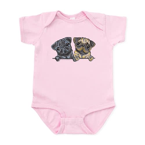 CafePress Pug Pals Infant Bodysuit Cute Infant Bodysuit Baby Romper
