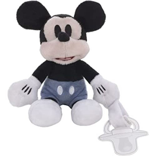 Disney Mickey Mouse White, Blue and Black Plush Buddy Pacifier Holder