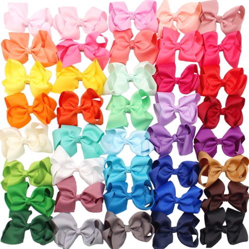 JOYOYO 40Pcs 4.5 inch Baby Hair Bows Alligator Clips Grosgrain Ribbon Big Bows Clips For Girls Toddlers Kids Children 40 Colors
