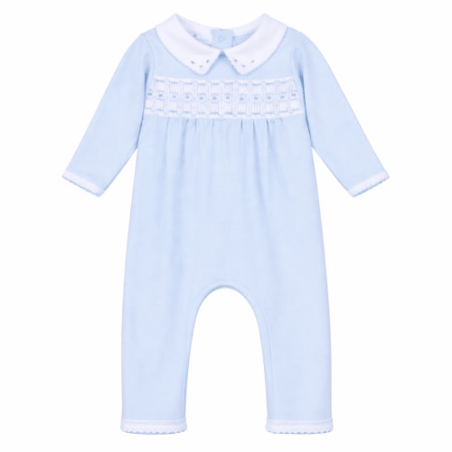 Landry Smocked Playsuit - Light Blue