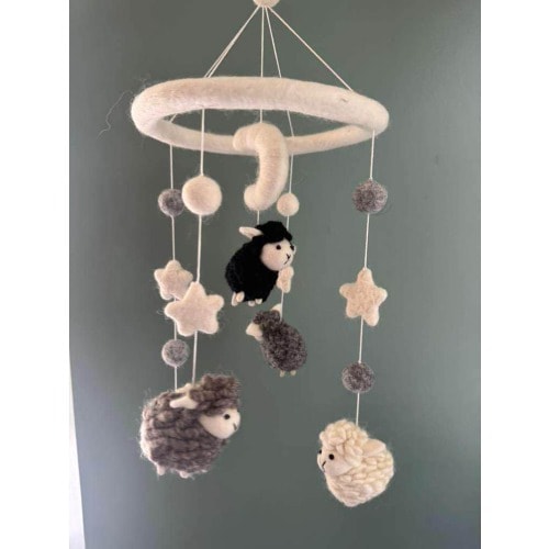 Neutral Sheep Baby Mobile