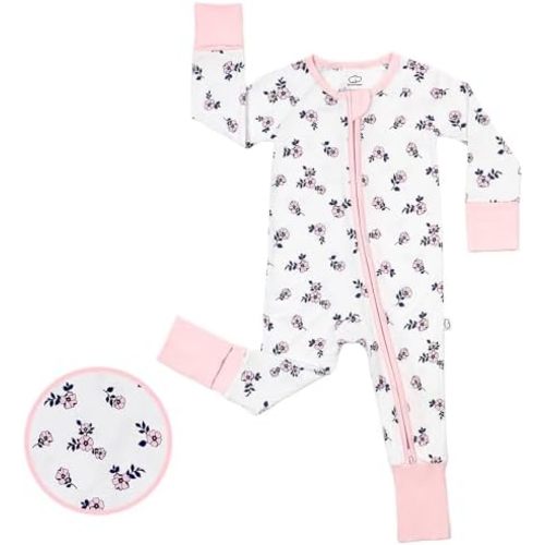 LittleHippo 2-Way Zipper Onesie Romper, Soft Spandex & Viscose from Bamboo One Piece Pajamas, Newborn, Baby Boys & Girls