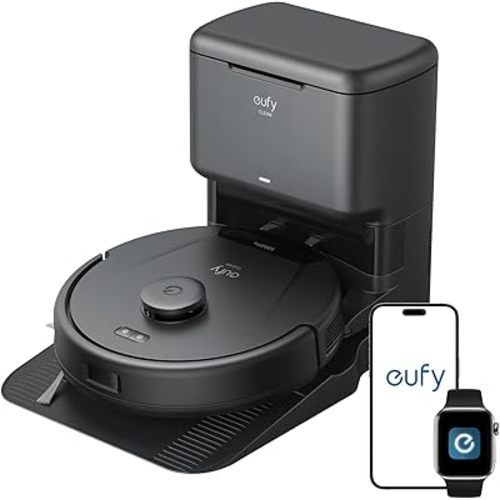 eufy L60 Robot Vacuum with Self Empty Station, Hair Detangling Technology, Up to 60 Days Hands Free Cleaning, 5,000 Pa Suction, Remove Hair, Dust