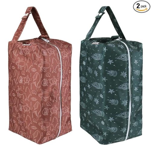 Mama Koala Waterproof Diaper Pods for Baby Items, Cloth Diapers, Swimsuits, Travel, Gym Clothes, Beach, Pump Parts, Toiletries, 2 Pack(DP-Squres1)