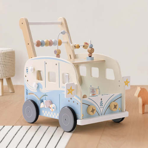 ROBUD Wooden Baby Push Walker - Vacation Bus