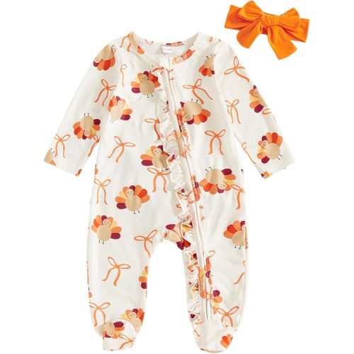 Thanksgiving white NB Romper