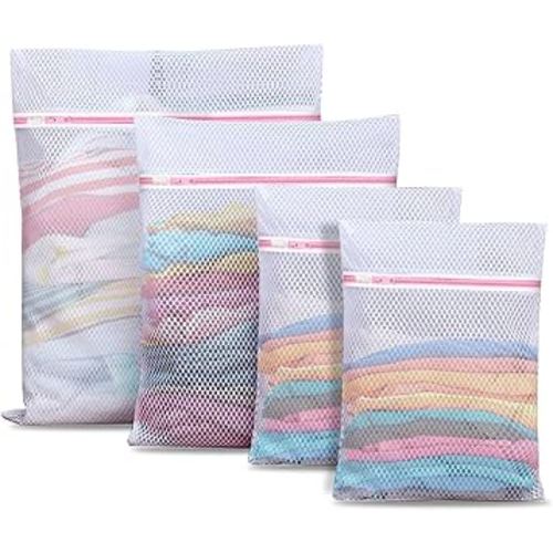 Upgraded Coarse Mesh Laundry Bag - Wash Delicate Lingerie, Garment & Shoe Storage, Travel Essentials - Durable & Breathable,4Pcs, MIAETFH