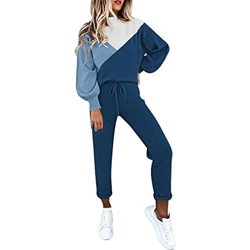 Fixmatti Women's 2 Piece Outfits Long Sleeve Pullover Sweatshirt Jogger Pants Sweatsuit